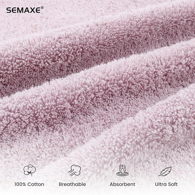 4-Pack Purple Cotton Hand Towels - Image 3
