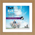 Americanflat 11x11 Picture Frame with Shatter-Resistant Glass - Use as 8x8 Frame with Mat or Display 11x11 Photo Without Mat - Signature Collection - Square Frames for Wall Display - Dark Oak