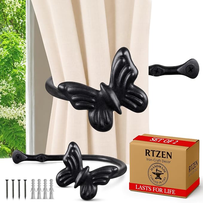 RTZEN Metal Curtain Tiebacks, Drapery Holders by RTZEN
