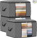 100L 3 Pack Storage Bags, Foldable Clothes Bins by StorageTastic