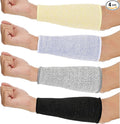 Neer 4 Pair Protective Arm Sleeves for Thin Skin Anti-Cut Burn Resistant Cover Forearm Sleeve for Cooking Construction(Black, Purple, Gray, Beige)