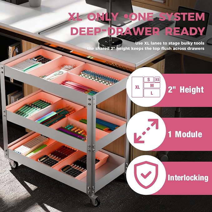 Pink Drawer Organizer Trays - Image 7