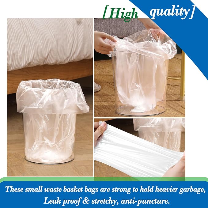 Hommaly 5 Gallon 212pcs Small Clear Trash Bags Strong Clear Garbage Bags - Image 4