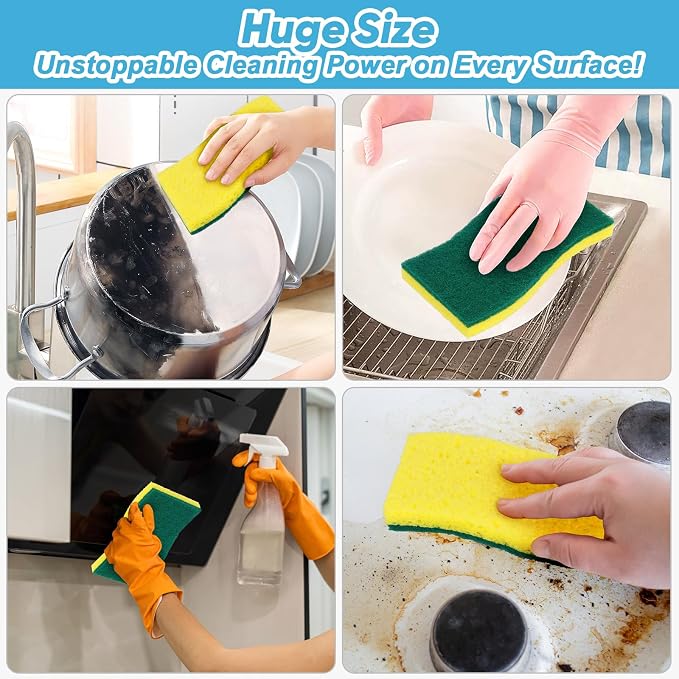 AIDEA XL Scrub Sponges Kitchen 6Count, Heavy Duty Sponges - Image 6