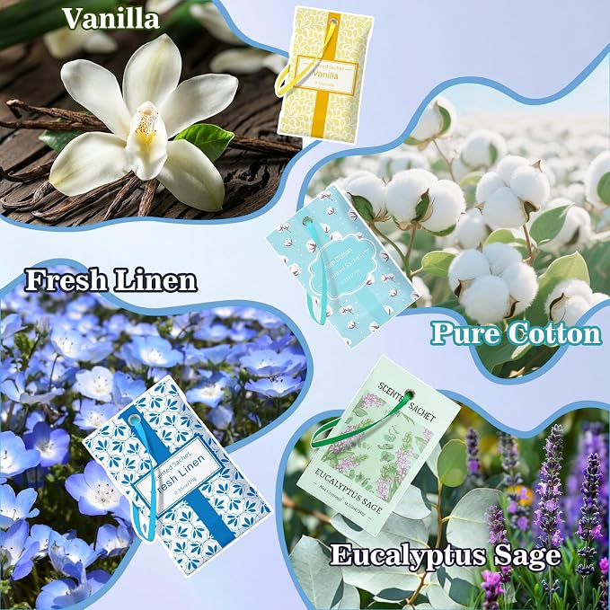 STRN Scented Sachets for Drawer and Closet, 16 Packs 4 Scents Long-Lasting - Image 5
