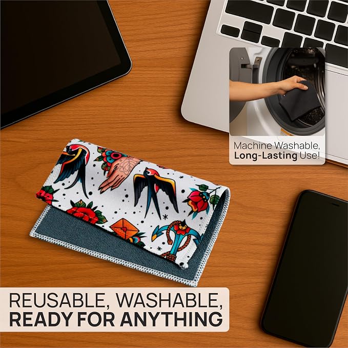 Microfiber Wholesale Quick Cloth Glasses Cleaning Cloths 5x7 Tattoo 2-Pack | - Image 4