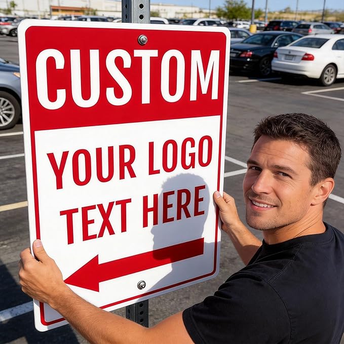 Custom Outdoor Metal Sign for Office Shop Display, 20x15 Inch, Rust-Free Aluminum Weather Resistant, Waterproof, Durable Ink, Easy to Mount