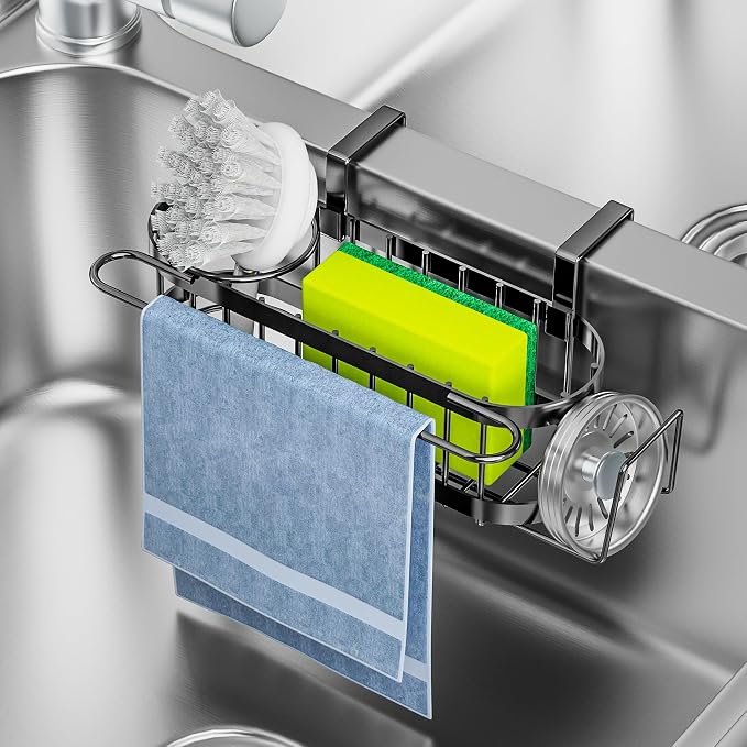 Cisily Kitchen Sink Caddy Sponge Holder in The Sink, Stainless Steel Kitchen by CISILYHOMELIFE