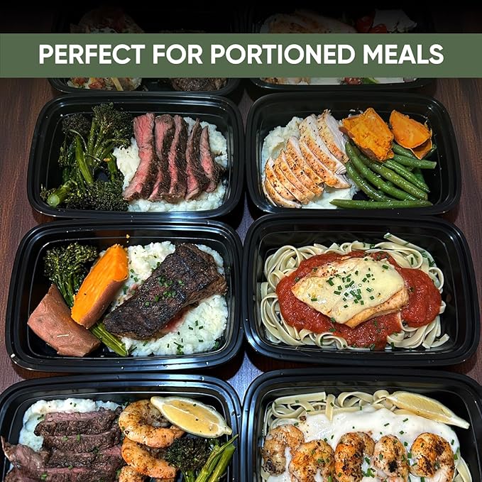 38 oz 150 Pack Meal Prep Containers BPA Free Leakproof Stackable Food Storage Containers with Lids, Microwave & Dishwasher Freezer Safe Reusable To Go Containers Bento Box Style Take Out Clear Plastic