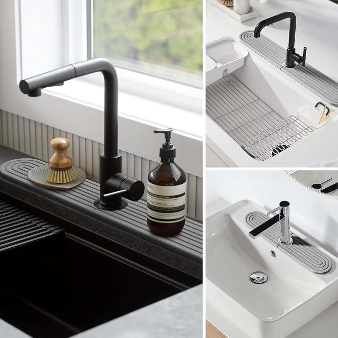 Stone Faucet Mat for Kitchen Sink – Diatomite Fast-Drying Stone Tray, Faucet - Image 6