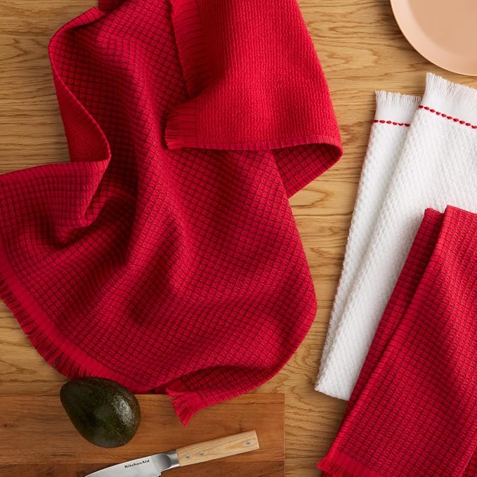 KitchenAid Gourmet Series Gridlines Kitchen Towels 3-Pack Set, 100% Cotton - Image 2