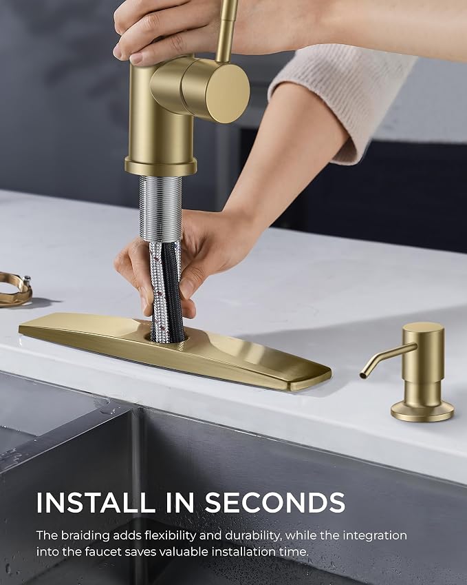 FORIOUS Gold Kitchen Faucet - Image 5
