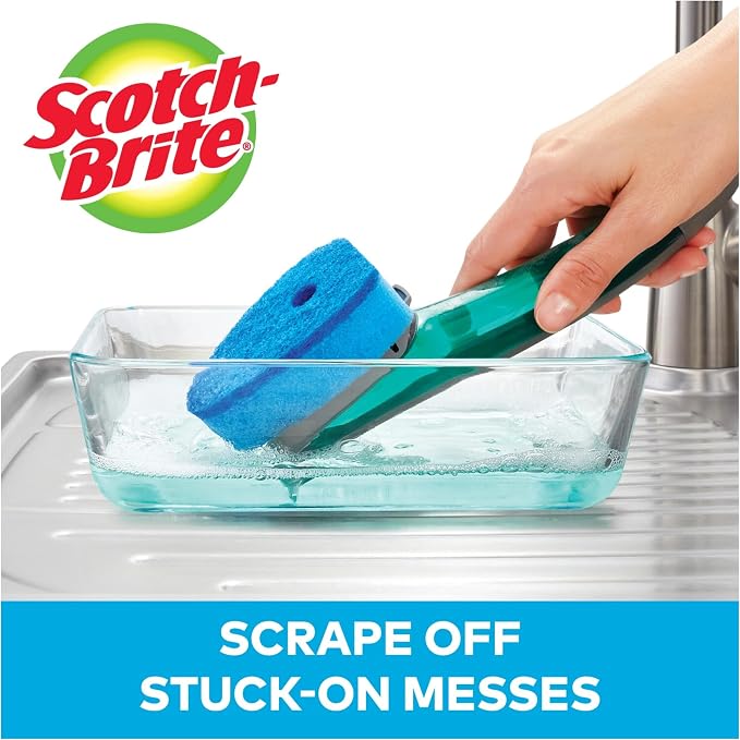 Scotch-Brite Advanced Soap Control Non-Scratch Dishwand Kit, 1 Dish Wand & 5 - Image 4
