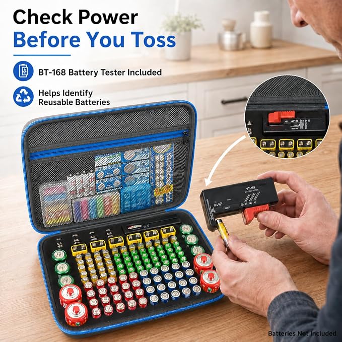 136+ Battery Organizer Storage Case - Image 4