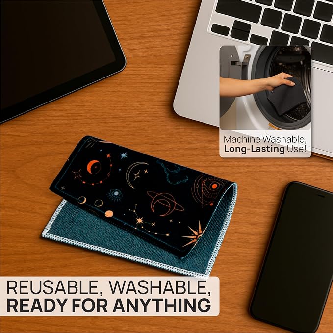 Microfiber Wholesale Quick Cloth Glasses Cleaning Cloths 8x8 Astrology | 1-Pack - Image 4