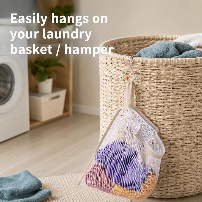 3 PCS Laundry Bags Mesh 15 × 11 Inch Hanging Laundry Bag Mesh Wash Bags Garment - Image 4
