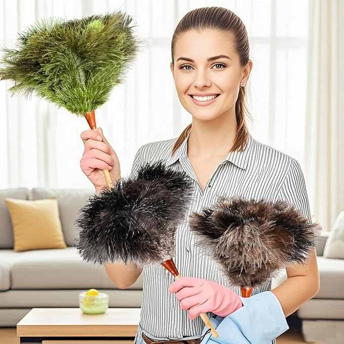 16 in Ostrich Feather Duster, Bamboo Handle, Natural ostrich feathers, Bamboo - Image 6