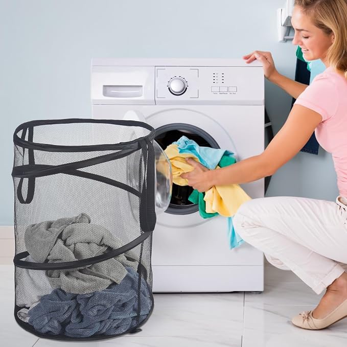 Seiritex Mesh Popup Laundry Hamper 115L Foldable Laundry Basket Extra Large - Image 3