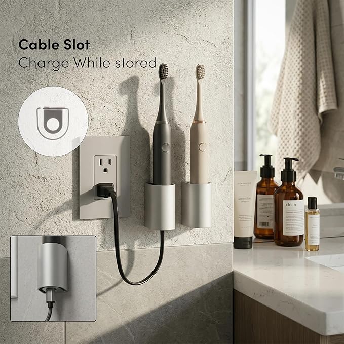 Aluminum Electric Toothbrush Holder – Wall Mount - Image 2