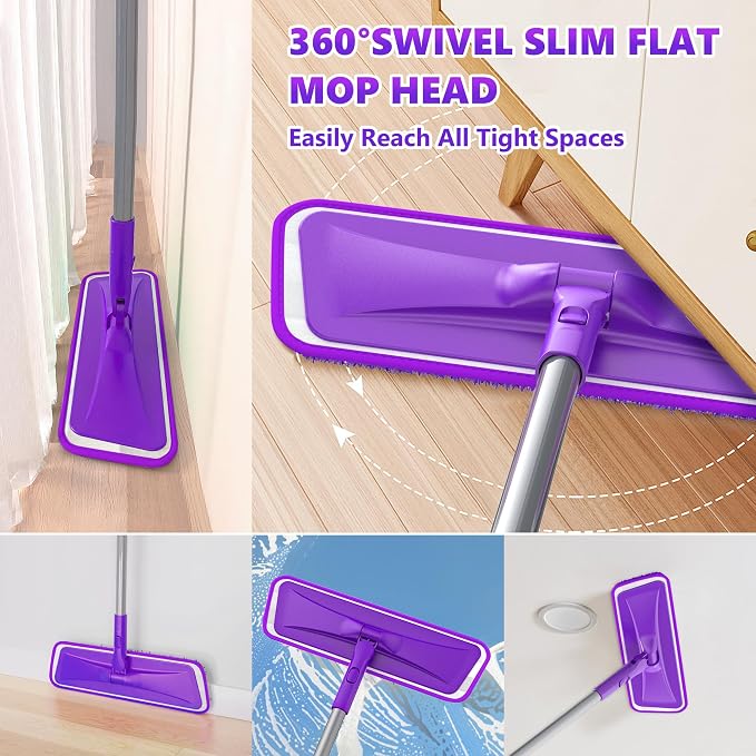 BPAWA Microfiber Mops for Floor Cleaning: Flat Mop for Wood Tile Laminate | 4 - Image 4