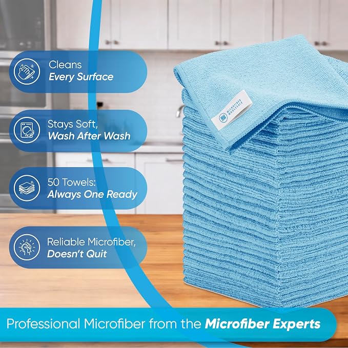 Bulk 16" x 16" All Purpose Microfiber Towels Wholesale - Image 2