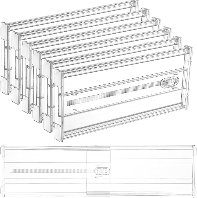 Vtopmart 6" Tall Upgrade Drawer Dividers, 12.8"-22.3" Expandable, 6 Pack | Deep by Vtopmart