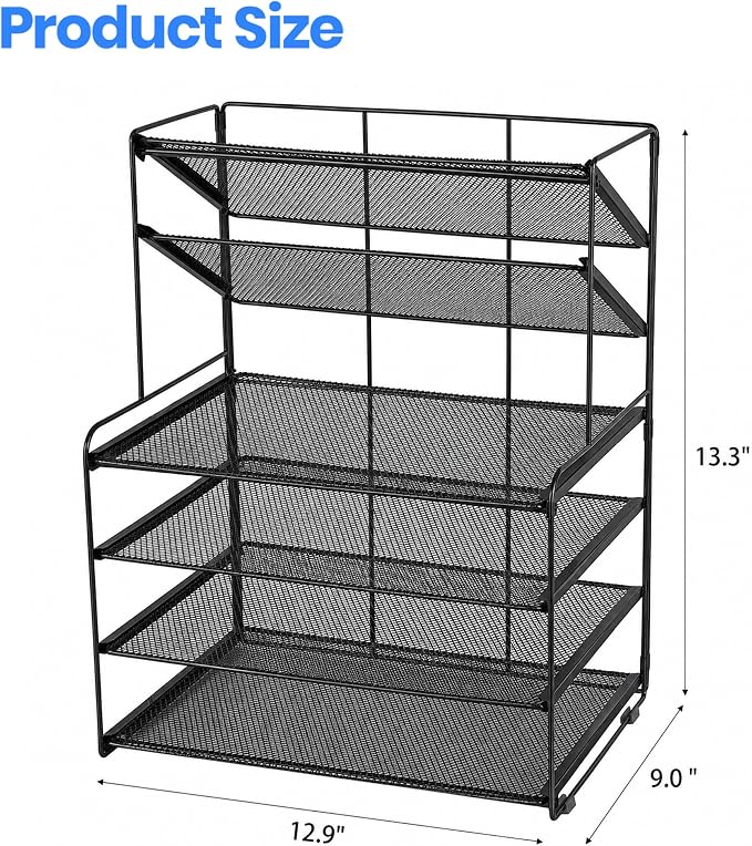 Desk Organizer, 6-Tier Desktop File Organizer - Image 3