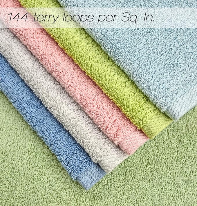 Cleanbear Hand Towels 6-Pack, 100% Cotton Hand Towels 29" x 13", 6 Colors | - Image 5