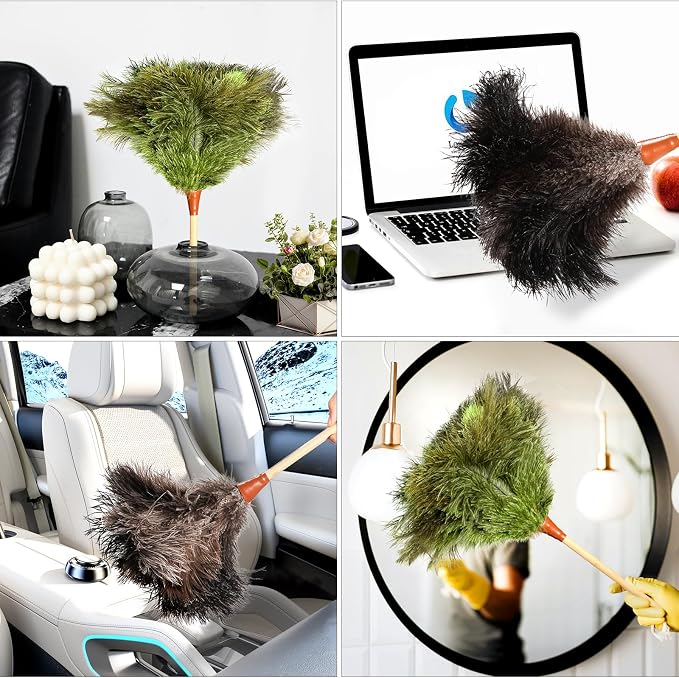 16 in Ostrich Feather Duster, Bamboo Handle, Natural ostrich feathers, Bamboo - Image 5