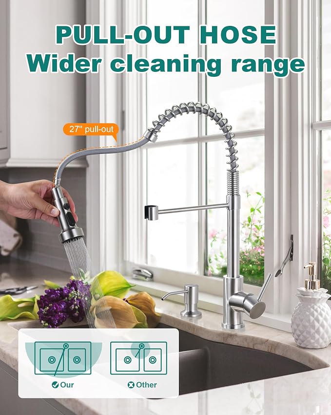Brushed Nickel Kitchen Sink Faucet: Stainless Steel Kitchen Faucets - Image 4