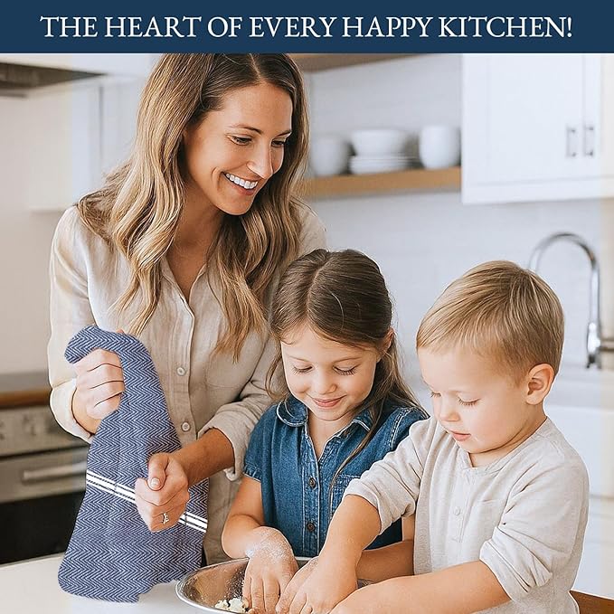 LANE LINEN Kitchen Towel Set 100% Cotton Absorbent Lint-Free 12 Pack - Image 3