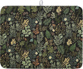 Black Green Botanical Dish Drying Mat by Kawani