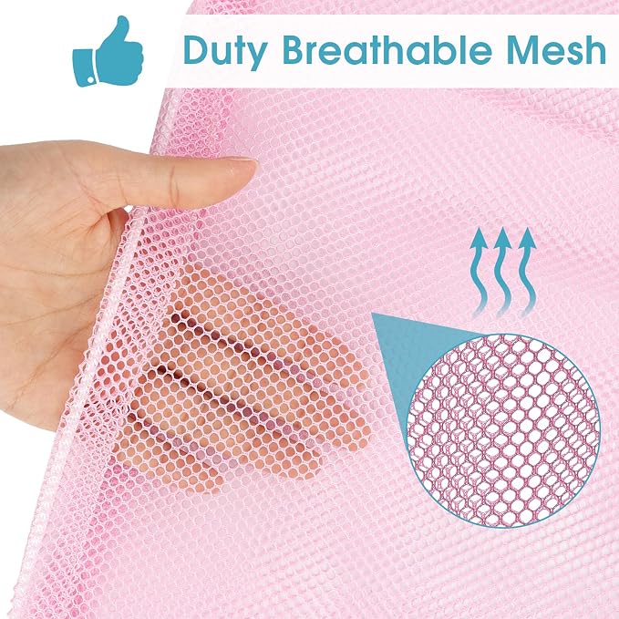 2 Pack Mesh Laundry Bags 23x34 Inch Drawstring Locking - Image 2