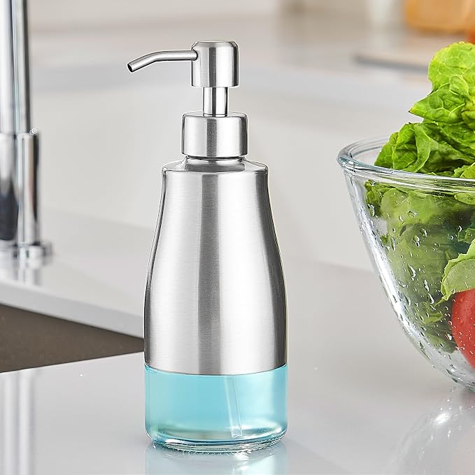 Stainless Steel Dish Soap Dispenser, 11oz/320ml Silver | Rust-Resistant Brushed - Image 8