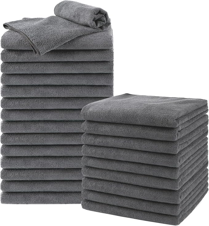 Salon Towels 24 Pack, Super Soft Microfiber Gym Towels | Highly Absorbent by Unimade