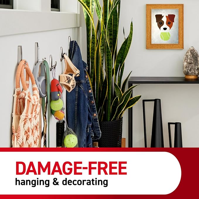 Command Large Brushed Nickel Double Hooks, 2 Hooks and 2 Strips, Damage Free - Image 6