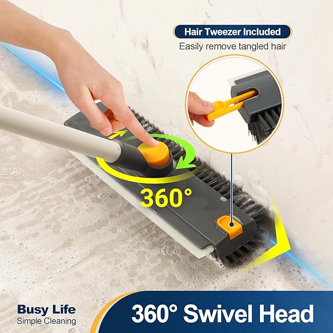 Yocada Floor Scrub Brush 3 in 1 Dual-Sided Stiff Bristle Scrubber Brush | - Image 2