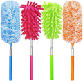 4 Pack 13" to 30" Extendable Feather Duster Kit, Washable Duster Head, by BAIDOON