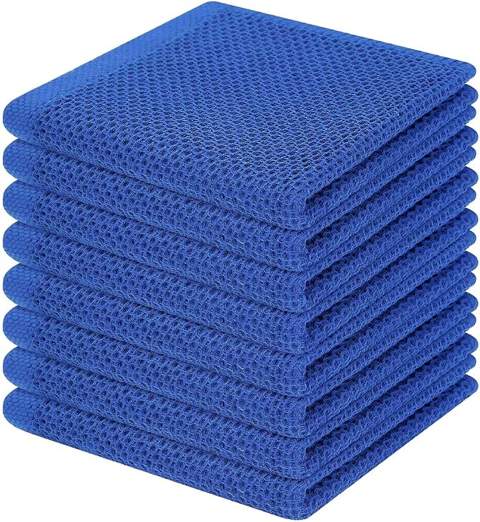 Homaxy 100% Cotton Waffle Weave Kitchen Dish Cloths 8-Pack, Ultra Soft by Homaxy