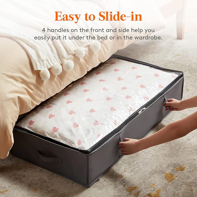 Lifewit 95L 6 Pack Under Bed Storage Containers, Large Capacity Blanket Storage - Image 3