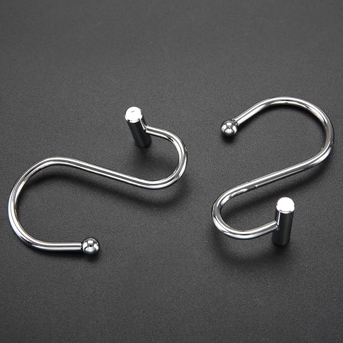 Silver Shower Curtain Hooks, Rust Proof Shower Curtain Rings - Image 4