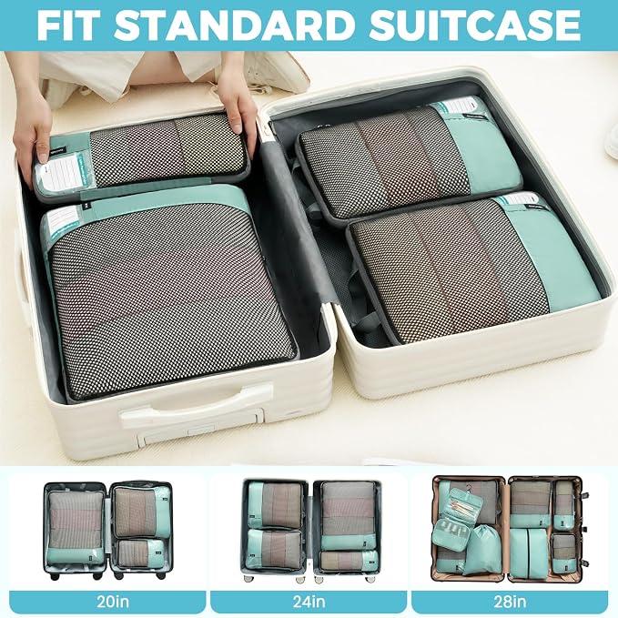 BAGAIL 4 Set/6 Set/8 Set Compression Packing Cubes Travel Accessories - Image 8