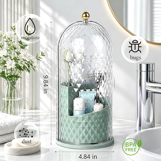 Toothbrush Holder with Cover for Bathroom Countertop, Toothpaste, Self Draining - Image 2