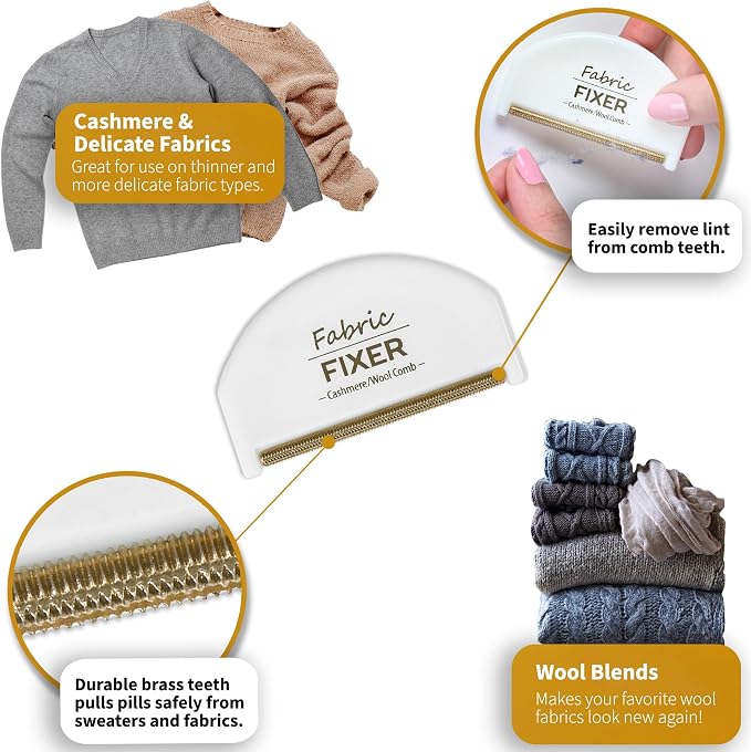 Cashmere Pill Remover Comb & Multi-Fabric Sweater Combs - Image 5