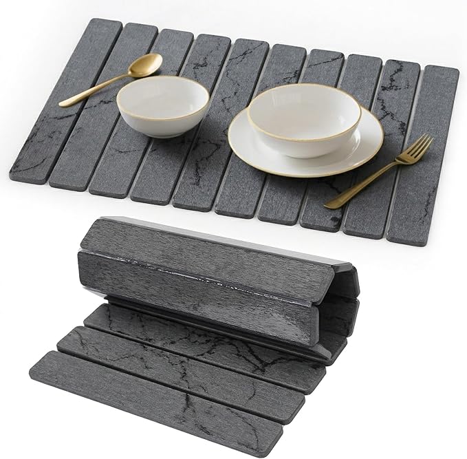 Stone Drying Mat for Kitchen Counter, Quick Diatomaceous Earth Mats for Dishes by Unknown