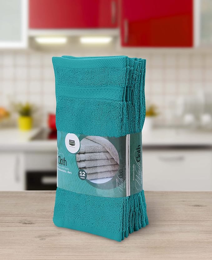 Utopia Towels 12 Pack Premium Wash Cloths, 12x12 in, 100% Cotton, Turquoise | - Image 3