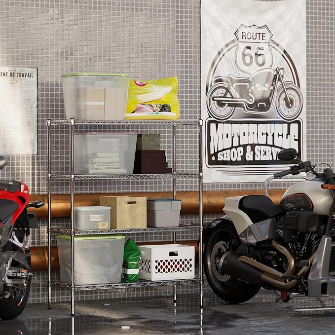 18" Deep x 42" Wide x 54" Height Wire Shelving Kit | 4-Tier | NSF Commercial Storage Rack Unit