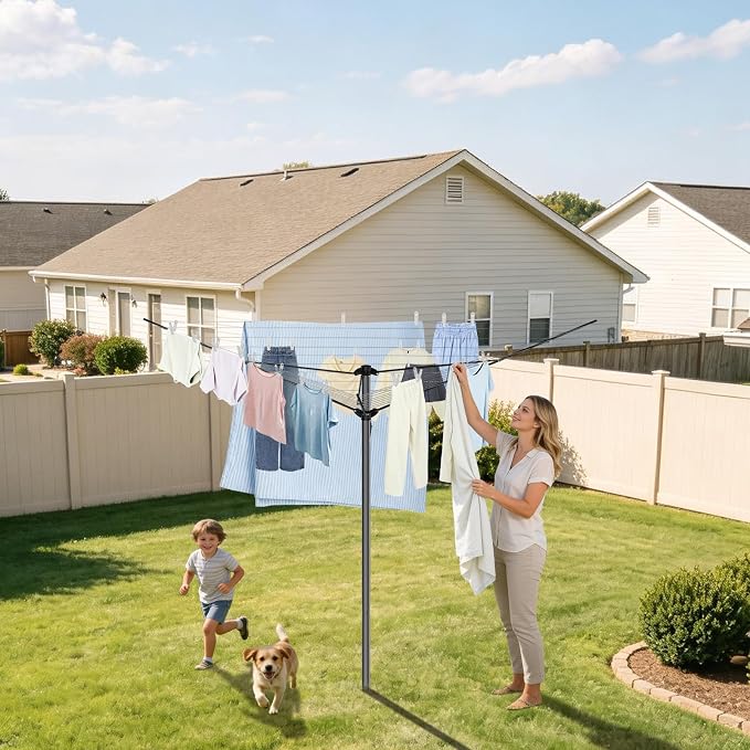 BAKON Heavy Duty Clothesline Outdoor, 30M Anti-Sag Drying Line Rustproof Wind - Image 4