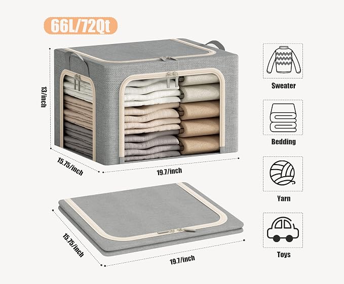 3 Openings Large Clothes Storage Bins - Image 6
