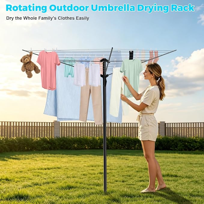 BAKON Heavy Duty Clothesline Outdoor, 30M Anti-Sag Drying Line Rustproof Wind - Image 3